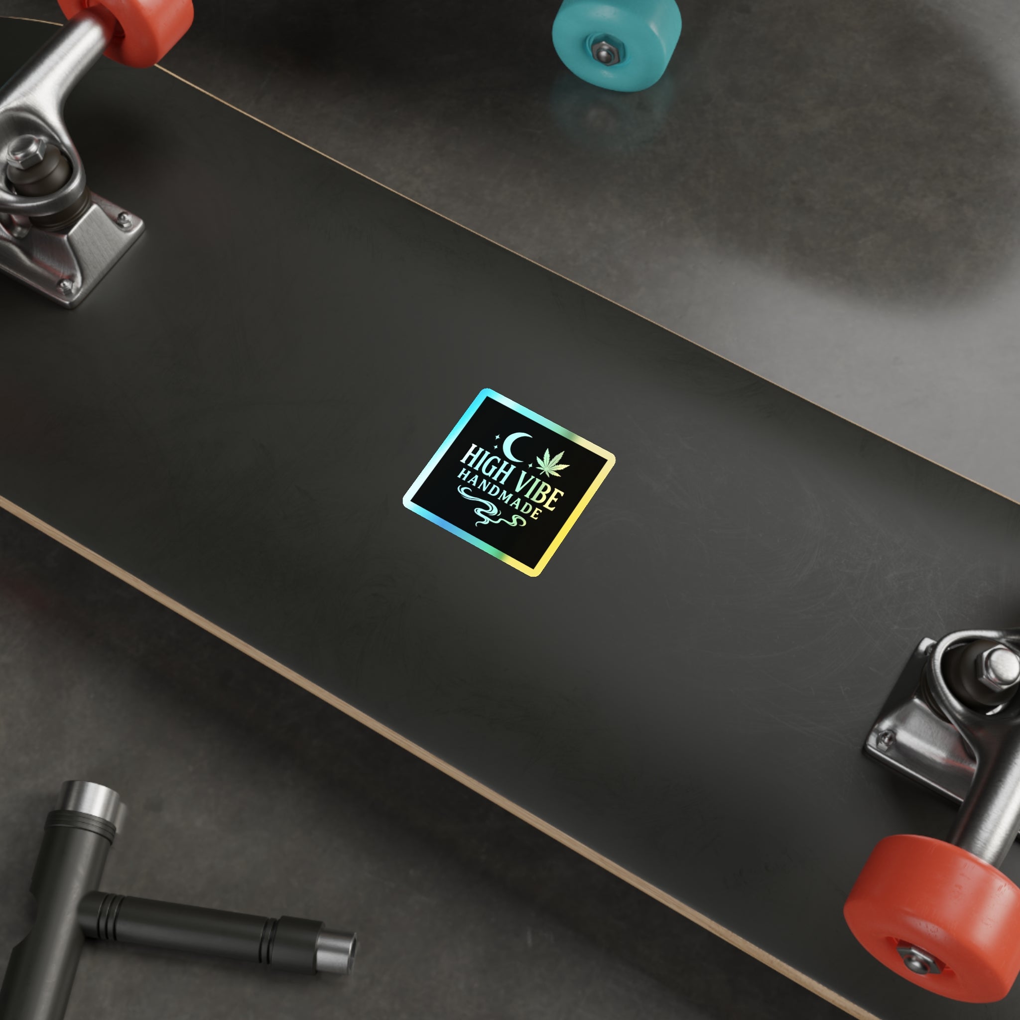 High Vibe Holographic Sticker — Handmade Logo